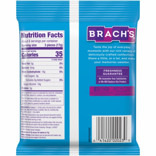 Brach's® Sugar Free Mixed Fruit Hard Candy Perspective: back