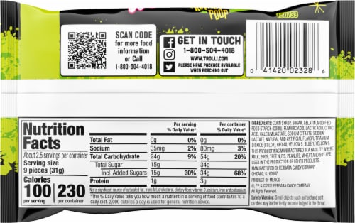 Trolli Sour Bite Reindeer Poop Sour Gummi Candy Perspective: back
