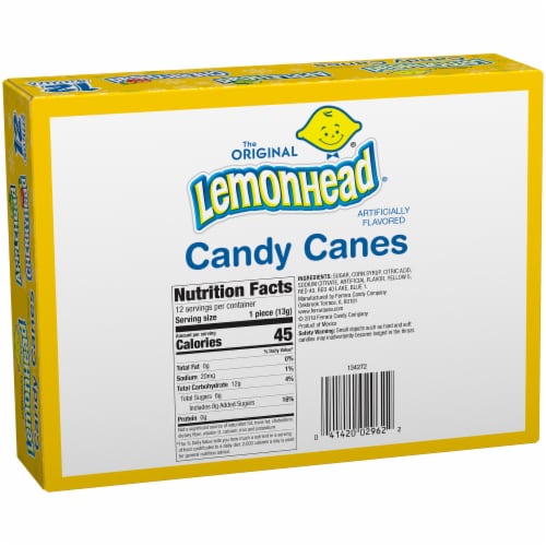 Lemonhead Flavored Candy Canes Variety Pack 12 Count Perspective: back