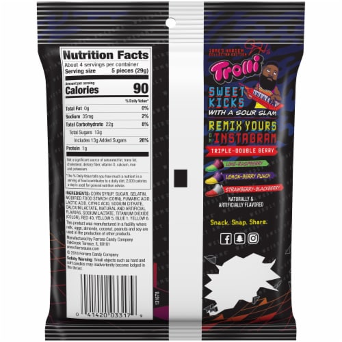 Trolli Sour Brite Sneaks Gummi Candy Perspective: back
