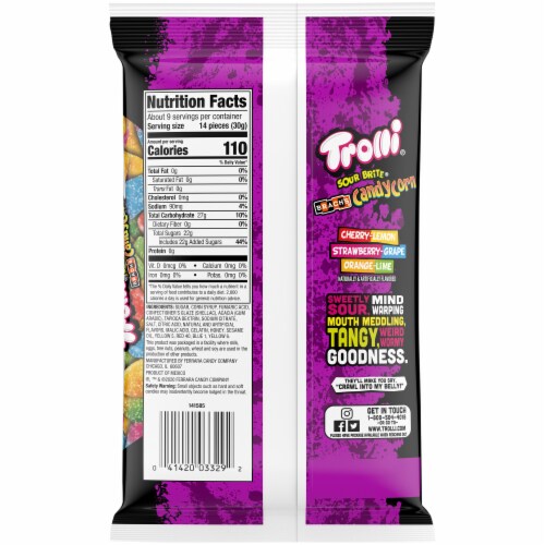 Trolli® Sour Brite Halloween Candy Corn Perspective: back