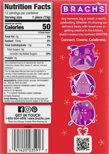 Brach's® Peppermint Candy Canes Perspective: back