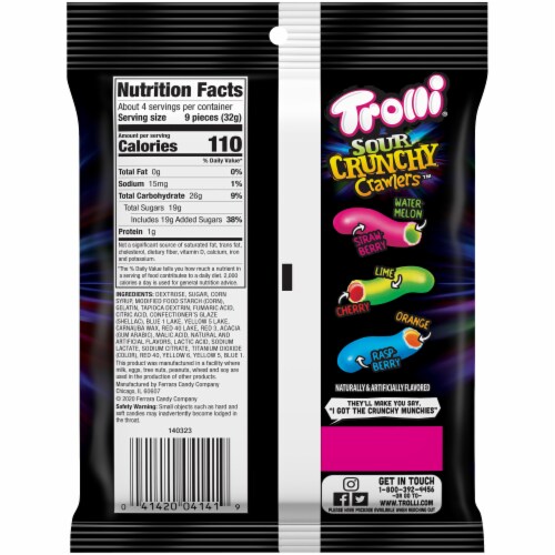 Trolli® Sour Crunchy Crawlers™ Candy Perspective: back