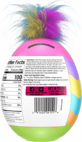 Trolli Sour Brite Mini Crawlers Crazy Hair Puzzle Egg Perspective: back