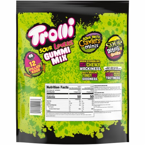 Trolli® Sour Lovers Gummi Mix Filled Eggs Easter Candy Perspective: back