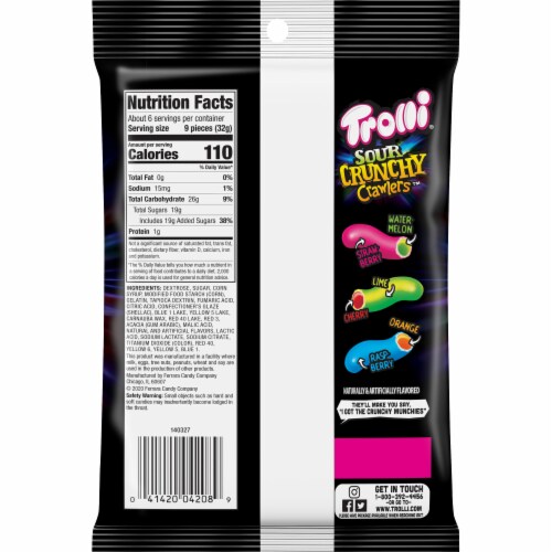 Trolli® Sour Crunchy Crawlers Gummi Candy Perspective: back