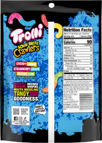 Trolli® Sour Brite Crawlers® Original Candy Bag Perspective: back