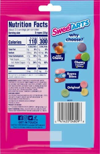 SweetTARTS® Rope Twisted Holiday Punch Ropes Candy Bag Perspective: back