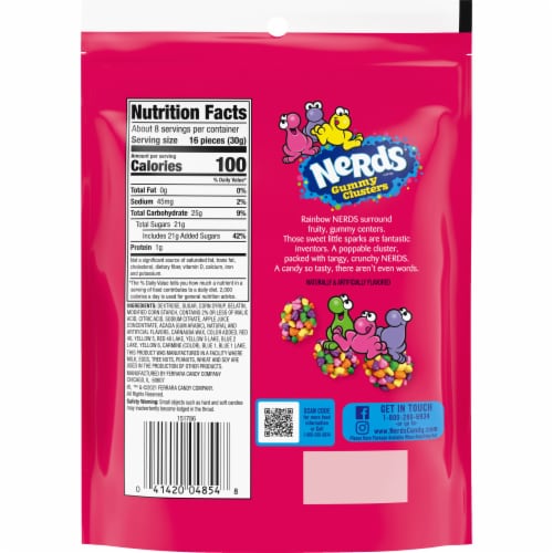 Nerds® Gummy Rainbow Clusters Candy Perspective: back