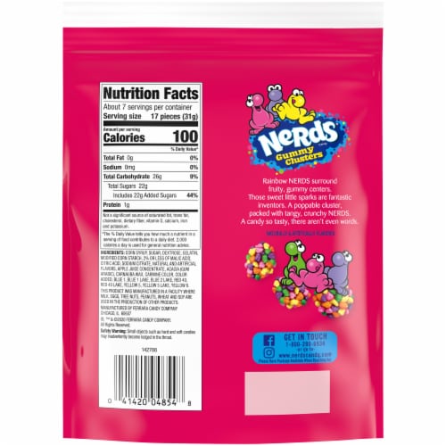 Nerds® Gummy Rainbow Clusters Candy Perspective: back