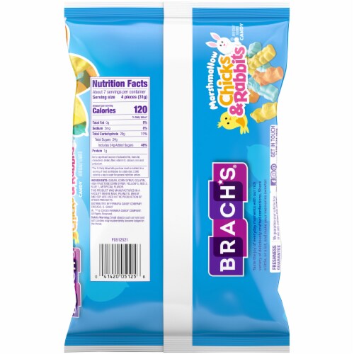 Brach's® Marshmallow Chicks & Rabbits Easter Candy Perspective: back