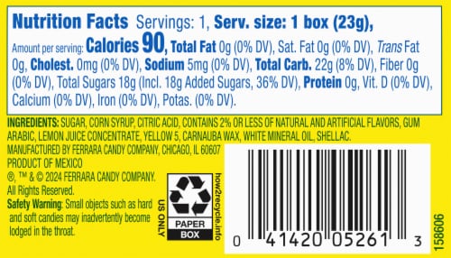 Lemonhead® Original Lemon Candies Perspective: back
