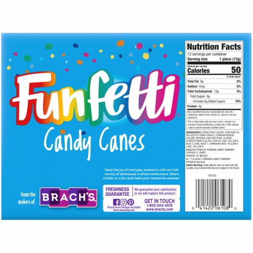 Brach's Funfetti Candy Canes Perspective: back