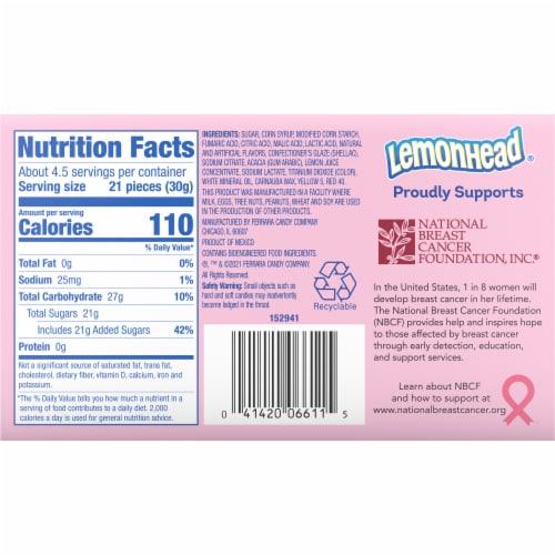 Lemonhead® Chewy Pink Lemonade Theater Box Candy Perspective: back