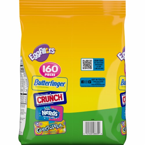 Brach's Eggfillers Crunch Butterfinger Nerds & Gobstoppers Easter Candy Perspective: back