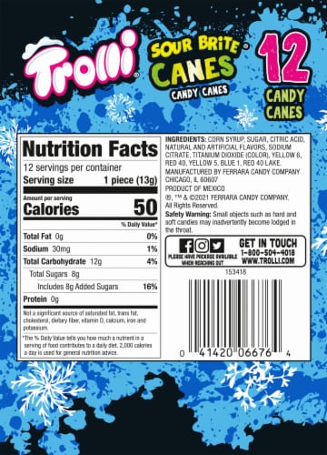 Trolli® Sour Brite® Candy Canes Perspective: back