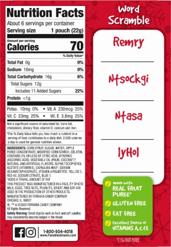 Funables Elf on the Shelf Fruit Favored Holiday Snacks Perspective: back