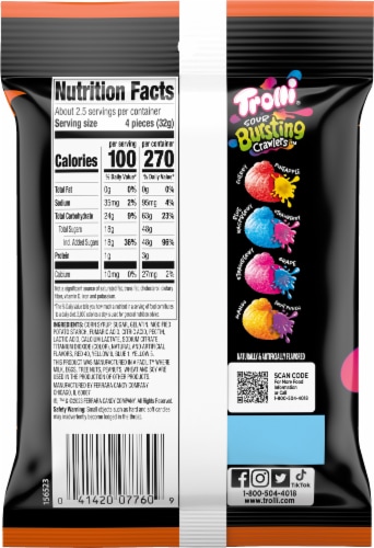 Trolli Sour Bursting Crawlers Halloween Candy Perspective: back