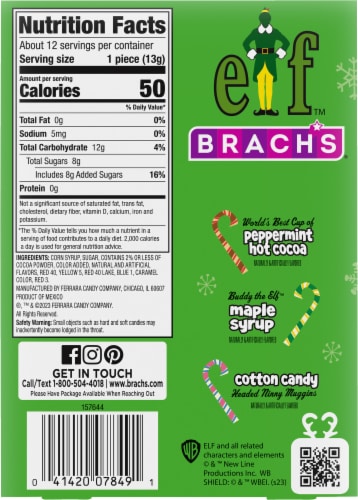 Brach's Elf Candy Canes Perspective: back