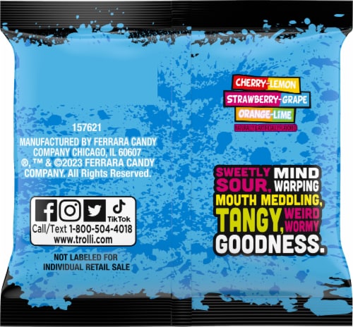 Trolli® Sour Brite Crawlers Minis Gummy Candy Bag Perspective: back