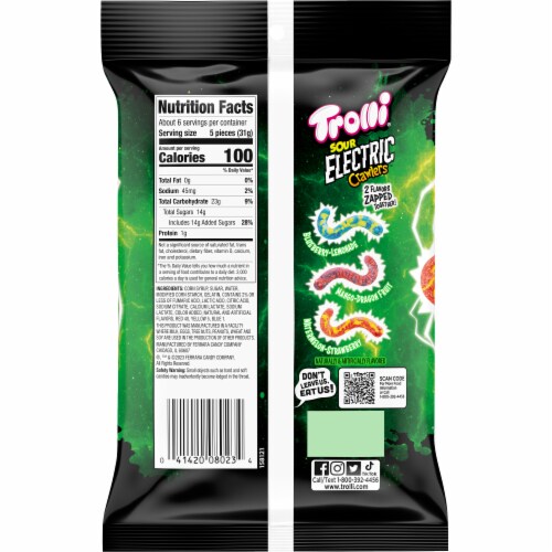 Trolli Sour Electric Crawlers Candy Bag Perspective: back