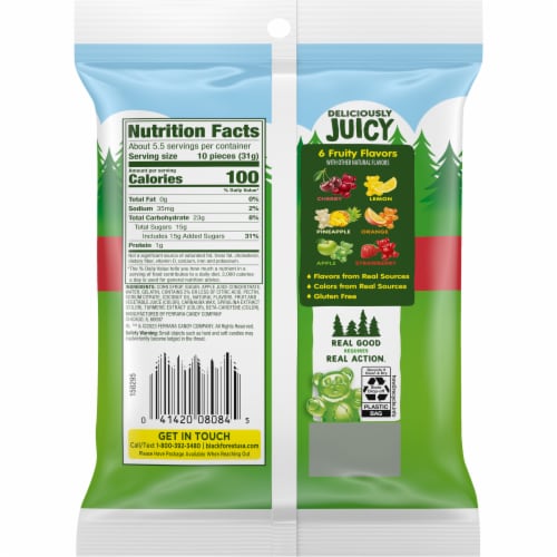 Black Forest Gummy Fruit Flavor Bears Bag Perspective: back