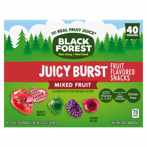 Black Forest Juicy Burst Mixed Fruit Flavored Snacks Perspective: back