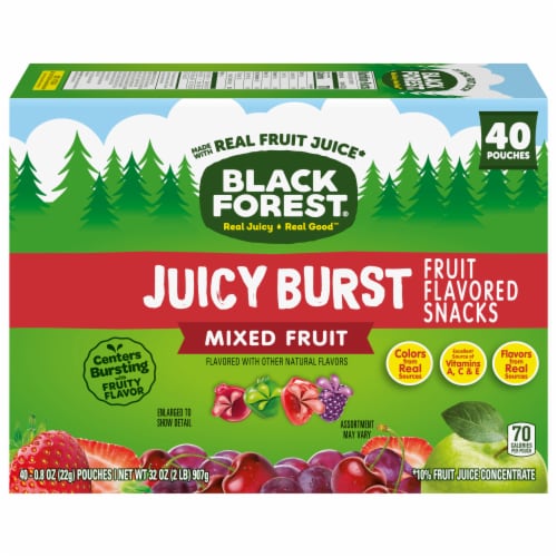 Black Forest Juicy Burst Mixed Fruit Flavored Snacks Perspective: back