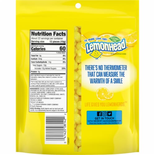 Lemonhead® Original Lemon Candy Bag Perspective: back