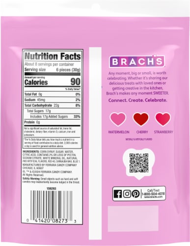 Brach's Valentine's Soft Jellies Candy Stand Up Bag Perspective: back