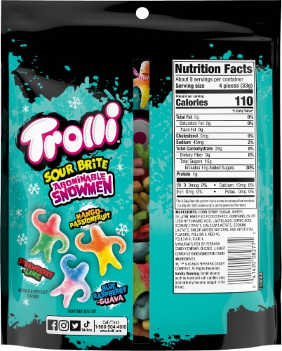 Trolli® Gummy Abominable Snowmen Holiday Candy Bag Perspective: back