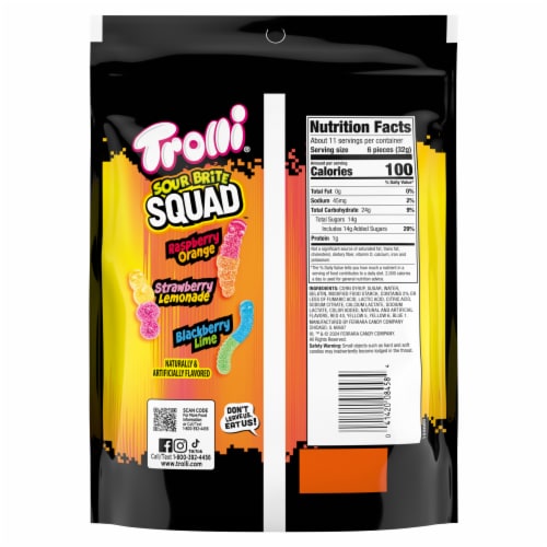 Trolli Sour Brite Squad Stand Up Bag Perspective: back