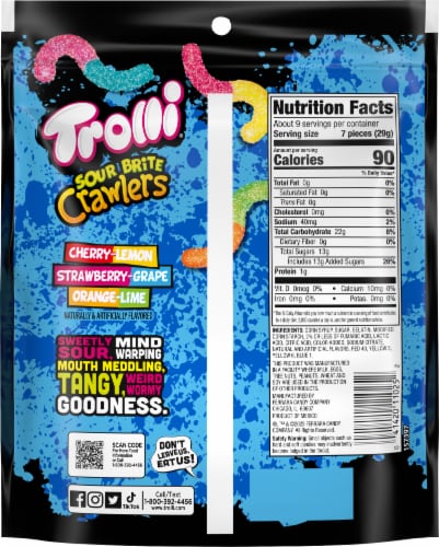 Trolli® Sour Brite Crawlers Gummy Candy Perspective: back