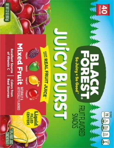 Black Forest® Juicy Burst Mixed Fruit Snacks Perspective: back