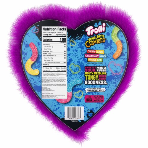 Trolli® Valentine's Sour Brite Crawler Gummi Candy Perspective: back