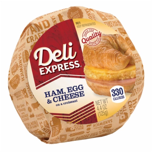 Deli Express Hot To Go Ham and Cheese Egg Croissants Perspective: back
