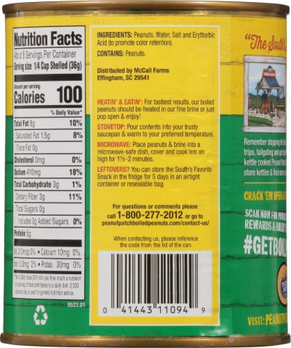Peanut Patch® Boiled Peanuts Perspective: back