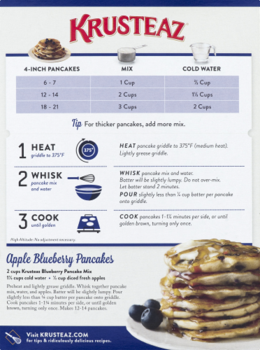 Krusteaz Blueberry Pancake Mix Perspective: back