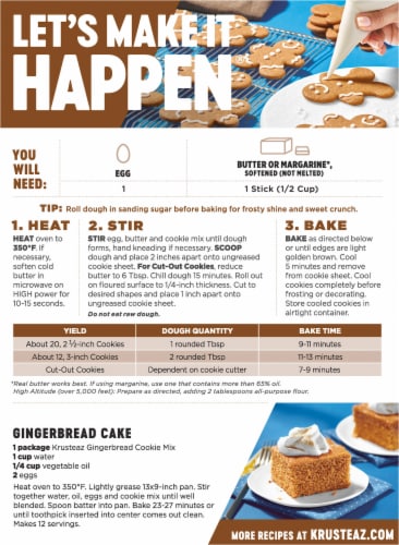 Krusteaz® Bakery Style Gingerbread Cookie Mix Perspective: back