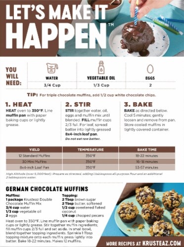 Krusteaz® Double Chocolate Muffin Mix Perspective: back