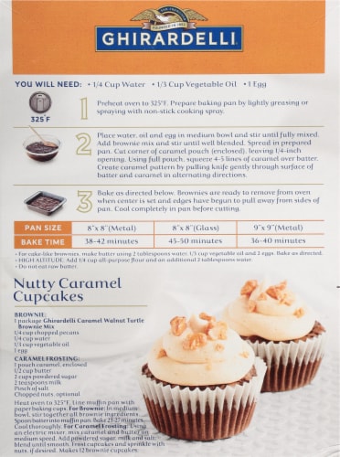 Ghirardelli® Caramel Walnut Turtle Brownie Mix Perspective: back