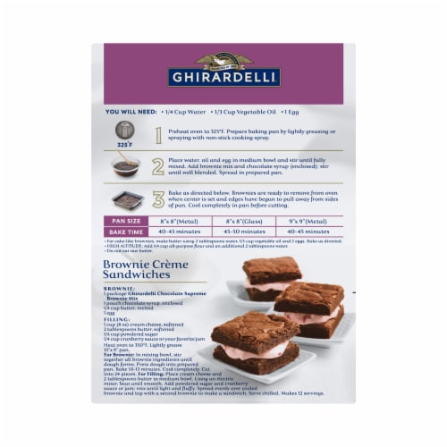 Ghirardelli® Supreme Chocolate Brownie Mix Perspective: back