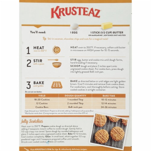 Krusteaz Oatmeal Scotchie Cookie Mix Perspective: back