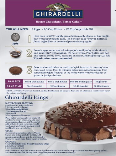 Ghirardelli® Double Chocolate Premium Cake Mix Perspective: back
