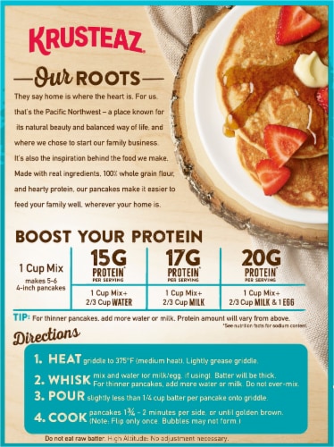 Krusteaz® Buttermilk Protein Pancake & Waffle Mix Perspective: back