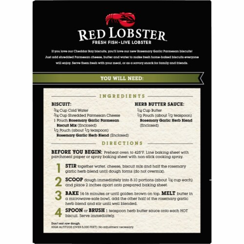 Red Lobster Rosemary Garlic Parmesan Biscuit Mix Perspective: back
