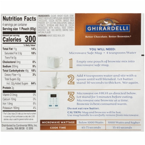 Ghirardelli Dark Chocolate Premium Brownie Mix Perspective: back