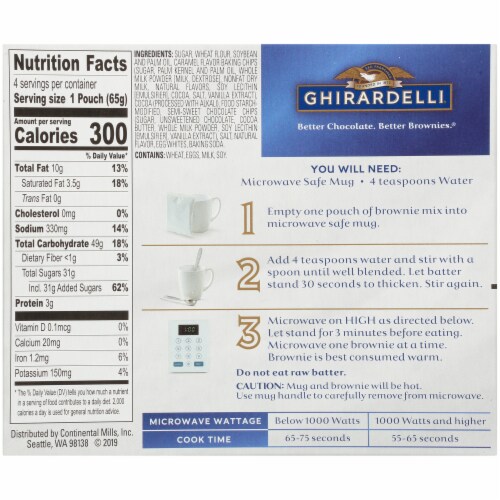 Ghirardelli Salted Caramel Premium Brownie Mix Perspective: back