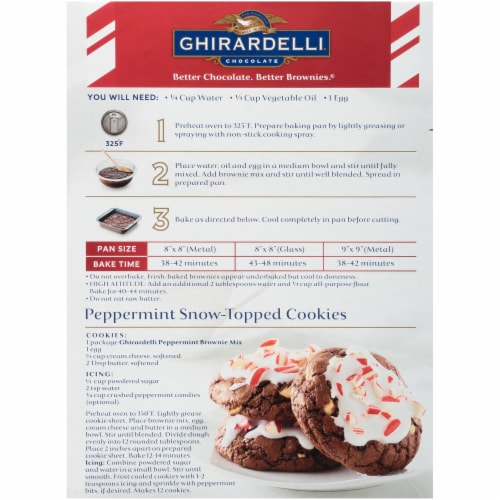 Ghirardelli Peppermint Premium Brownie Mix Perspective: back