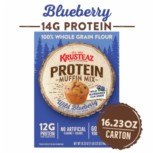 Krusteaz® Protein Wild Blueberry Muffin Mix Perspective: back